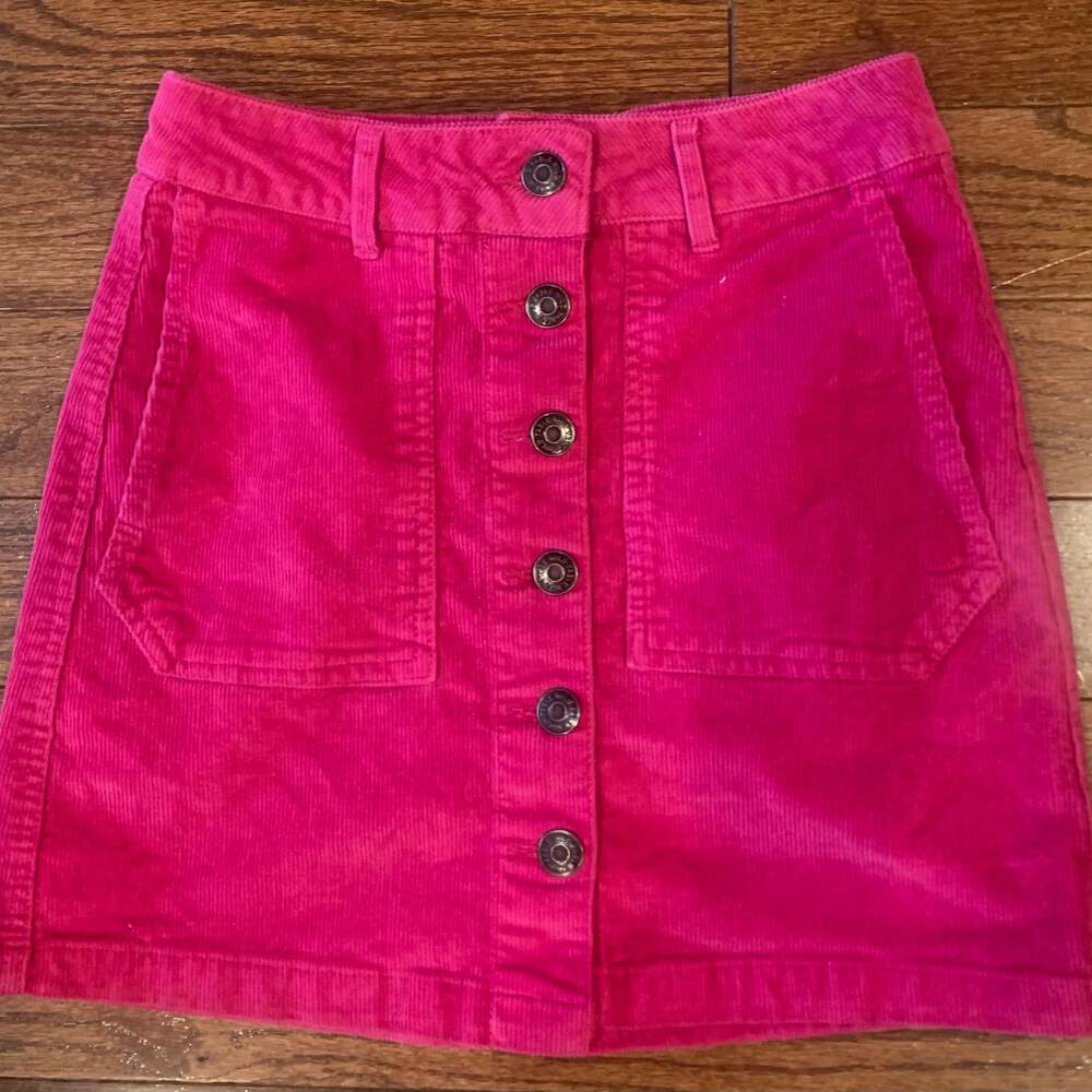 Wild Fable Pink Corduroy‎ Mini Skirt Size 4 – Button Front High Rise